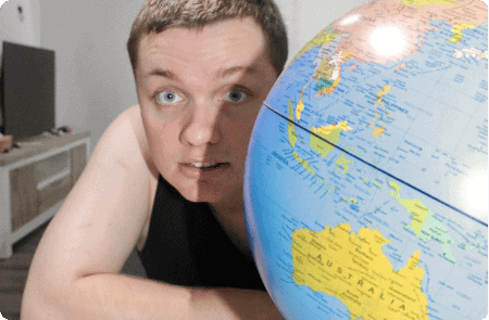 Jordan with his world Jordan with his world